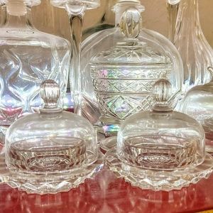 Vintage Glass Butter Glocke (Set of 2)